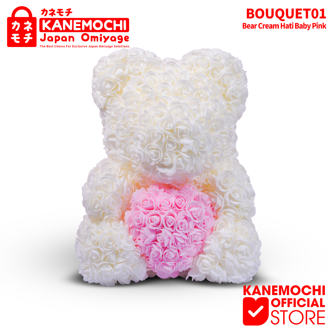 Varian TEDDY BEAR ROSE BOUQUET  (VARIASI LOVE) CREAM LOVE PINK dari KANEMOCHI TEDDY BEAR ROSE BOUQUET - KANEMOCHI TEDD...