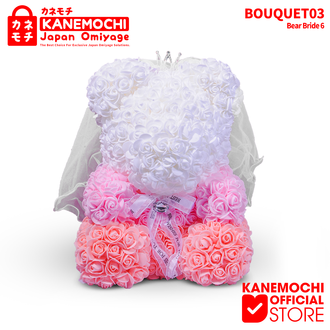Varian TEDDY BEAR ROSE BUKET (VARIASI PENGANTIN) WHITE&BABY PINK dari KANEMOCHI TEDDY BEAR ROSE BOUQUET - KANEMOCHI TEDD...