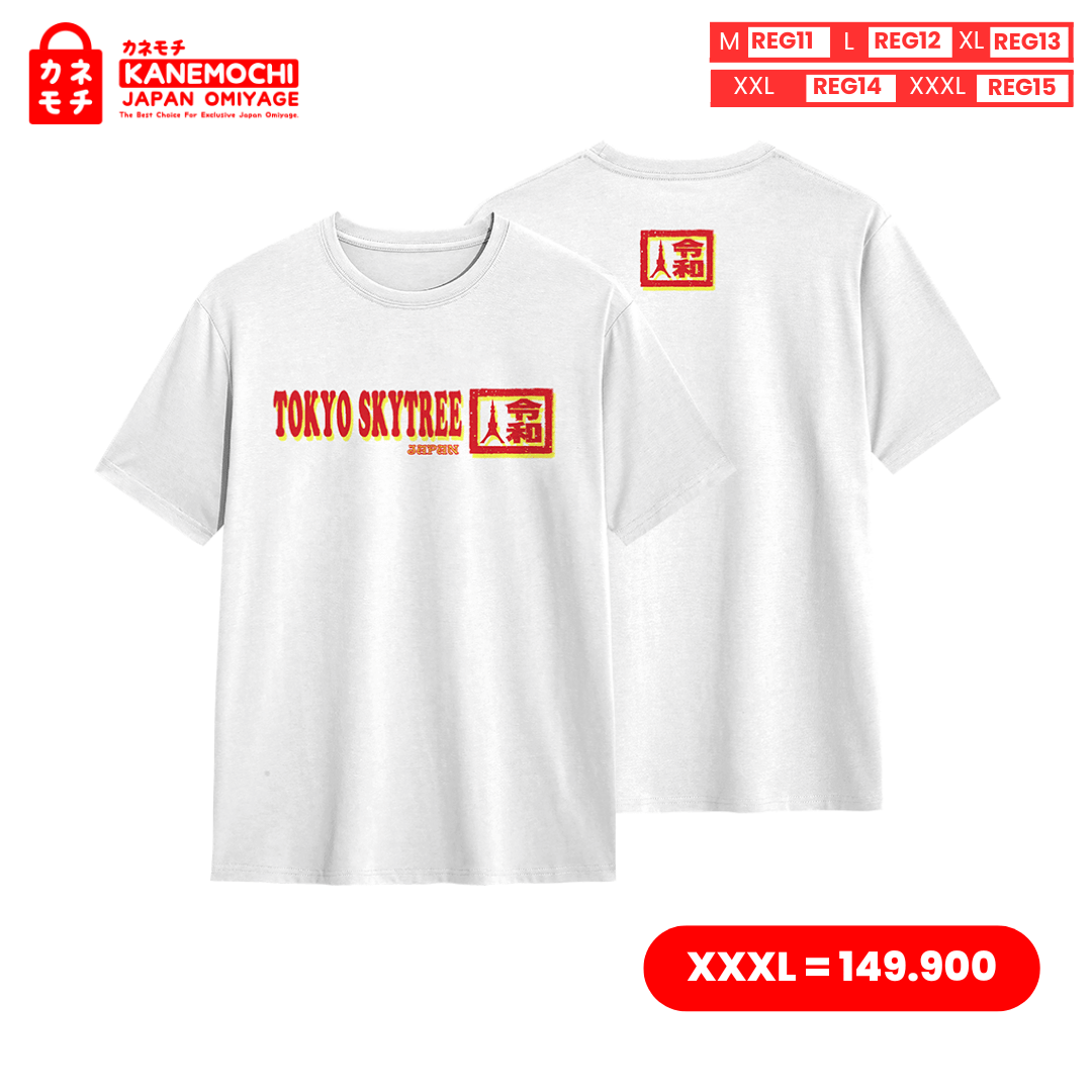 Varian KAOS PUTIH TOKYO SKYTREE = XXXL dari JAPANESSE SIGNATURE TEE PEARL COLLECTION MOTIF TOK...