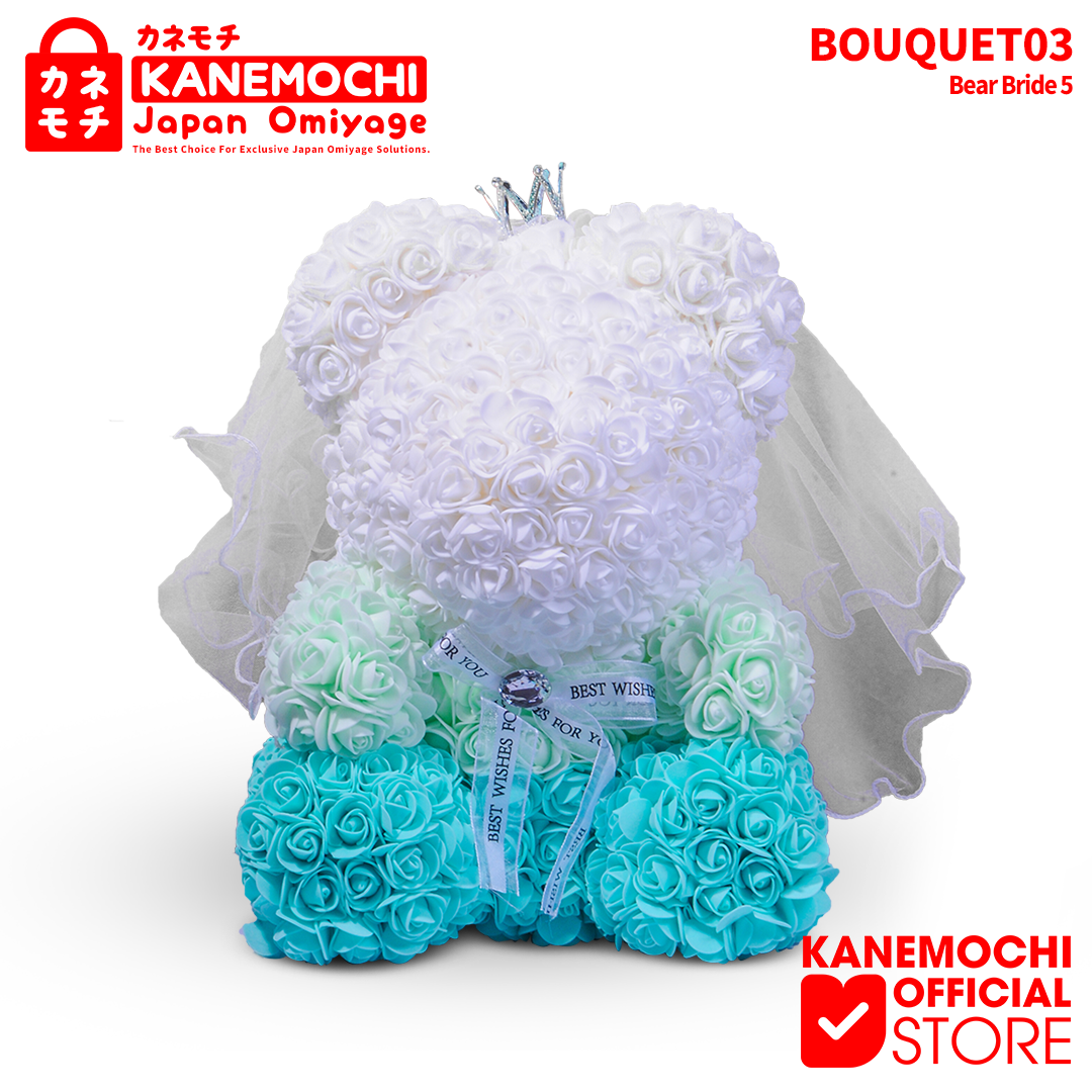 Varian TEDDY BEAR ROSE BUKET (VARIASI PENGANTIN) WHITE&GREEN dari KANEMOCHI TEDDY BEAR ROSE BOUQUET - KANEMOCHI TEDD...