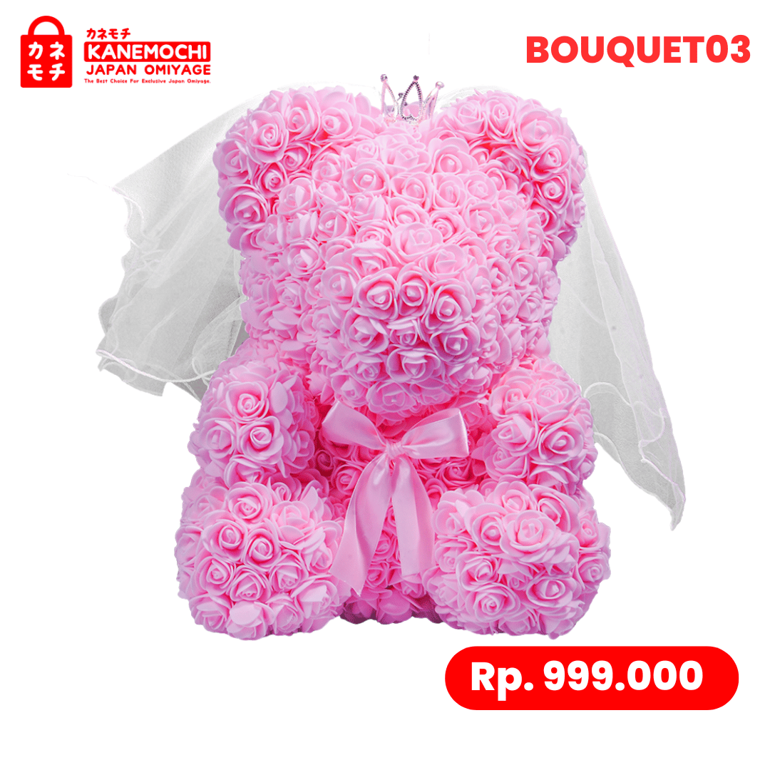 Varian TEDDY BEAR ROSE BUKET (VARIASI PENGANTIN) PINK dari Kyoto Bridal Blossom (VARIASI PENGANTIN) - TEDDY B...