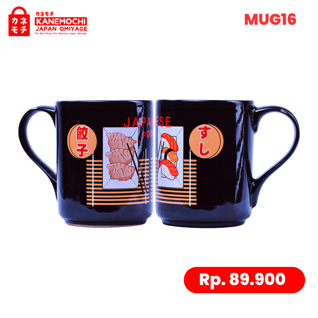 Varian GYOUZA SUSHI dari Tokyo Black Label Mug | Mug Keramik Motif Jepang H...