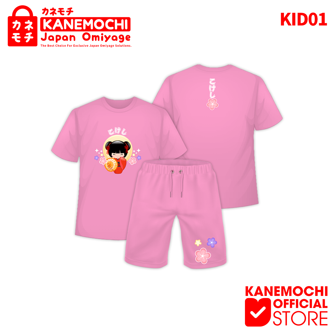 Varian JAPAN KOKESHI (S) dari KANEMOCHI T-SHIRT KIDS 1-2 TAHUN - KAOS SETELAN AN...