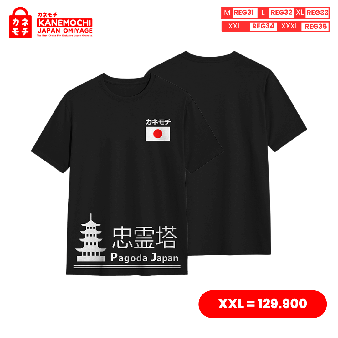 Varian KAOS HITAM PAGODA JAPAN = XXL dari JAPANESE SIGNATURE ONYX EDITION- KAOS HITAM UNISEX...