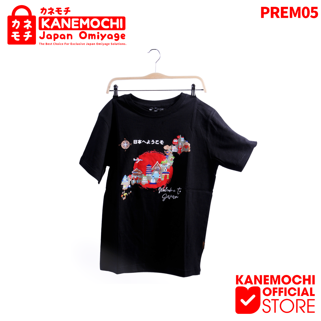Varian HITAM dari KANEMOCHI T-SHIRT / KAOS PREMIUM MOTIF YOUKOSO JAP...