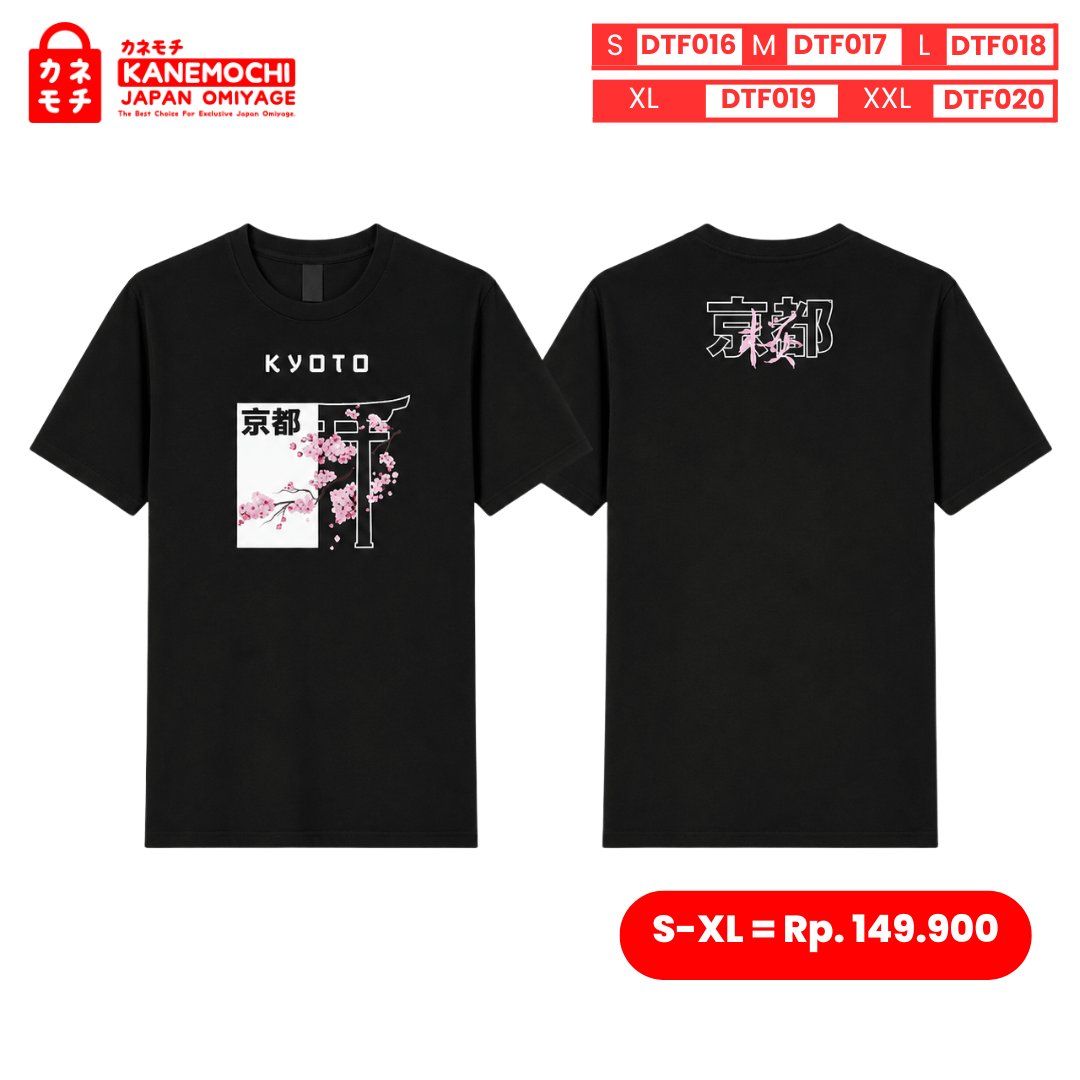 Varian DTF KYOTO = S dari MASTERPIECE COLLECTION TEE JAPAN LUXURY KYOTO (BLA...