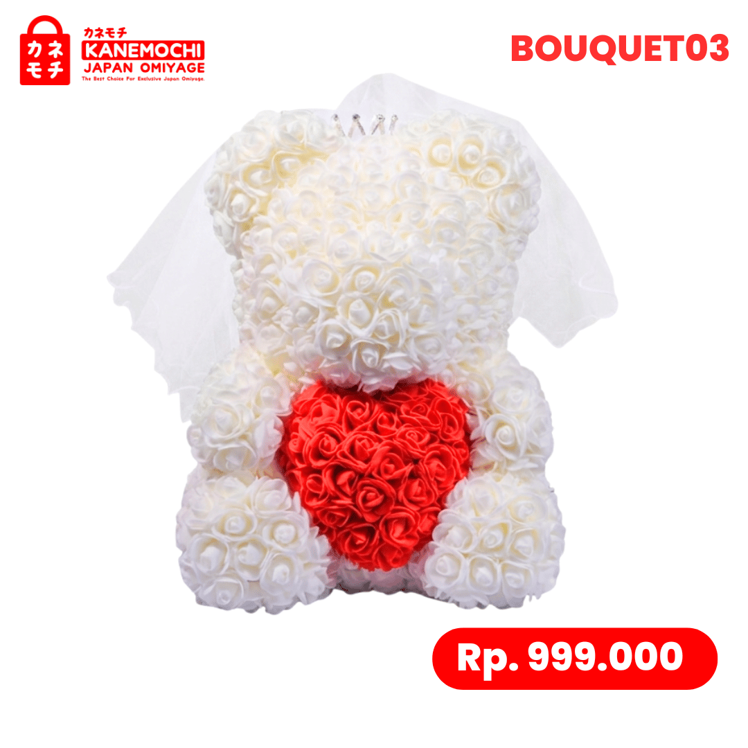 Varian TEDDY BEAR ROSE BUKET (VARIASI PENGANTIN) CREAM dari Kyoto Bridal Blossom (VARIASI PENGANTIN) - TEDDY B...