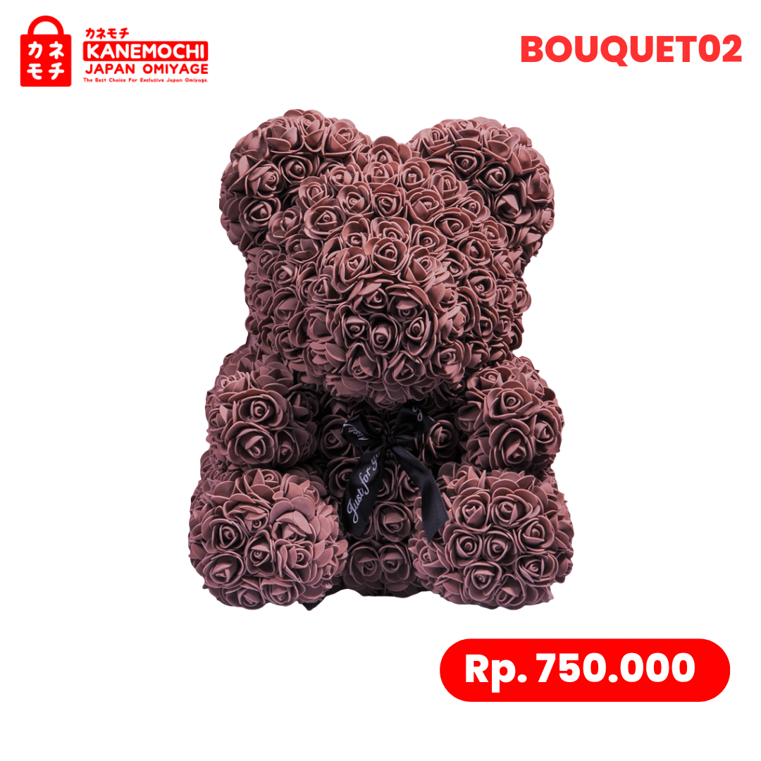 Varian TEDDY BEAR ROSE BUKET (VARIASI PITA) COKLAT dari Kyoto Signature Bouquet (VARIASI PITA) - SURPRISE...