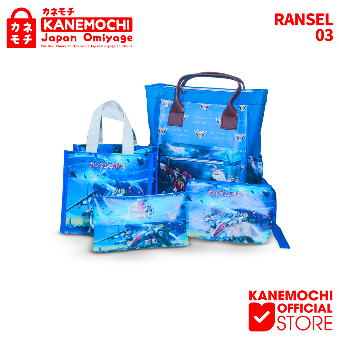 Varian GUNDAM JAPAN BLUE dari KANEMOCHI BAG / TAS RANSEL TAS SEKOLAH ANAK MOTIF...
