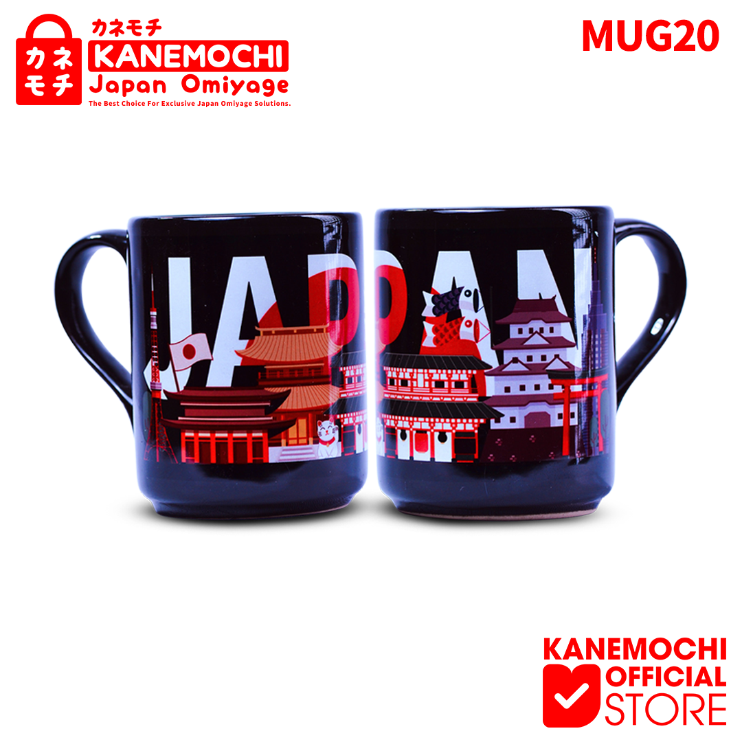 Varian KUIL JAPAN dari KANEMOCHI MUG KERAMIK BLACK SOUVENIR GELAS KHAS JE...