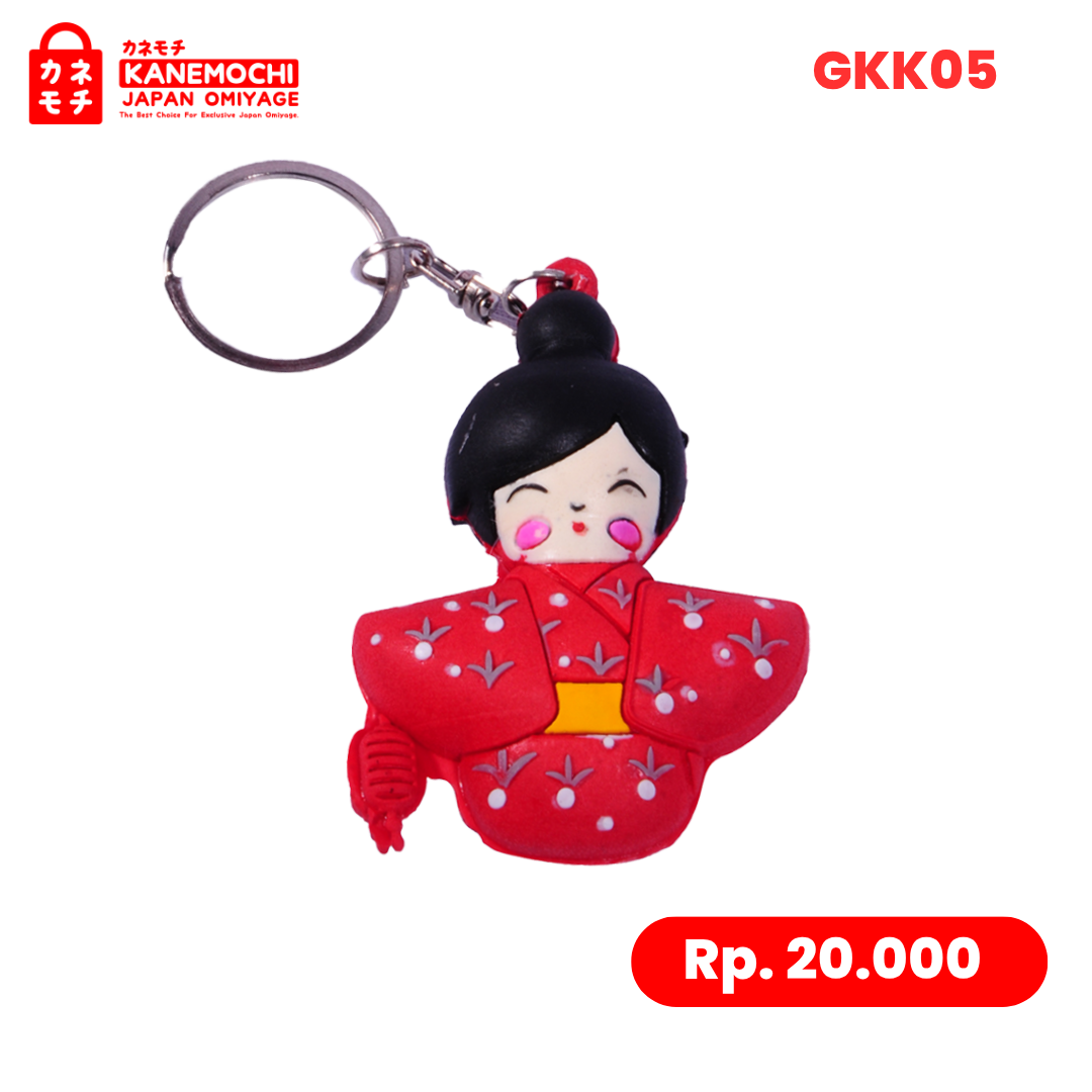Varian FULL MERAH dari Kokeshi Heritage Charm | Gantungan Kunci Geisha Je...