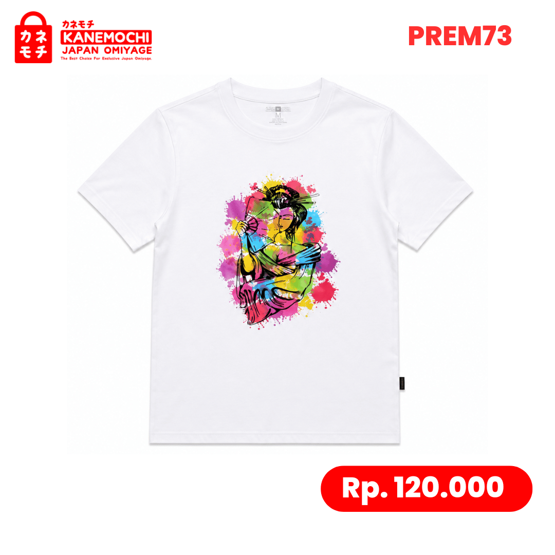 Varian KAOS PREMIUM GEISHA SPLASH (WHITE) dari PRESTIGE COLLECTION TEE IVORY EDITION (WHITE)- GEI...