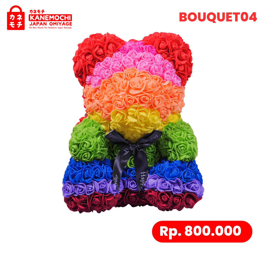 Varian TEDDY BEAR ROSE BUKET (VARIASI UNIQUE) RAINBOW 2 dari Tokyo Colorful Love Bouquet - Tokyo Christmas Blos...