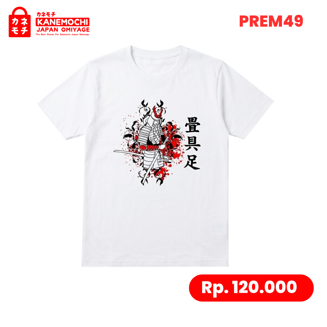 Varian KAOS PREMIUM YOROI SAMURAI (WHITE) dari PRESTIGE COLLECTION TEE IVORY EDITION (WHITE) - UN...