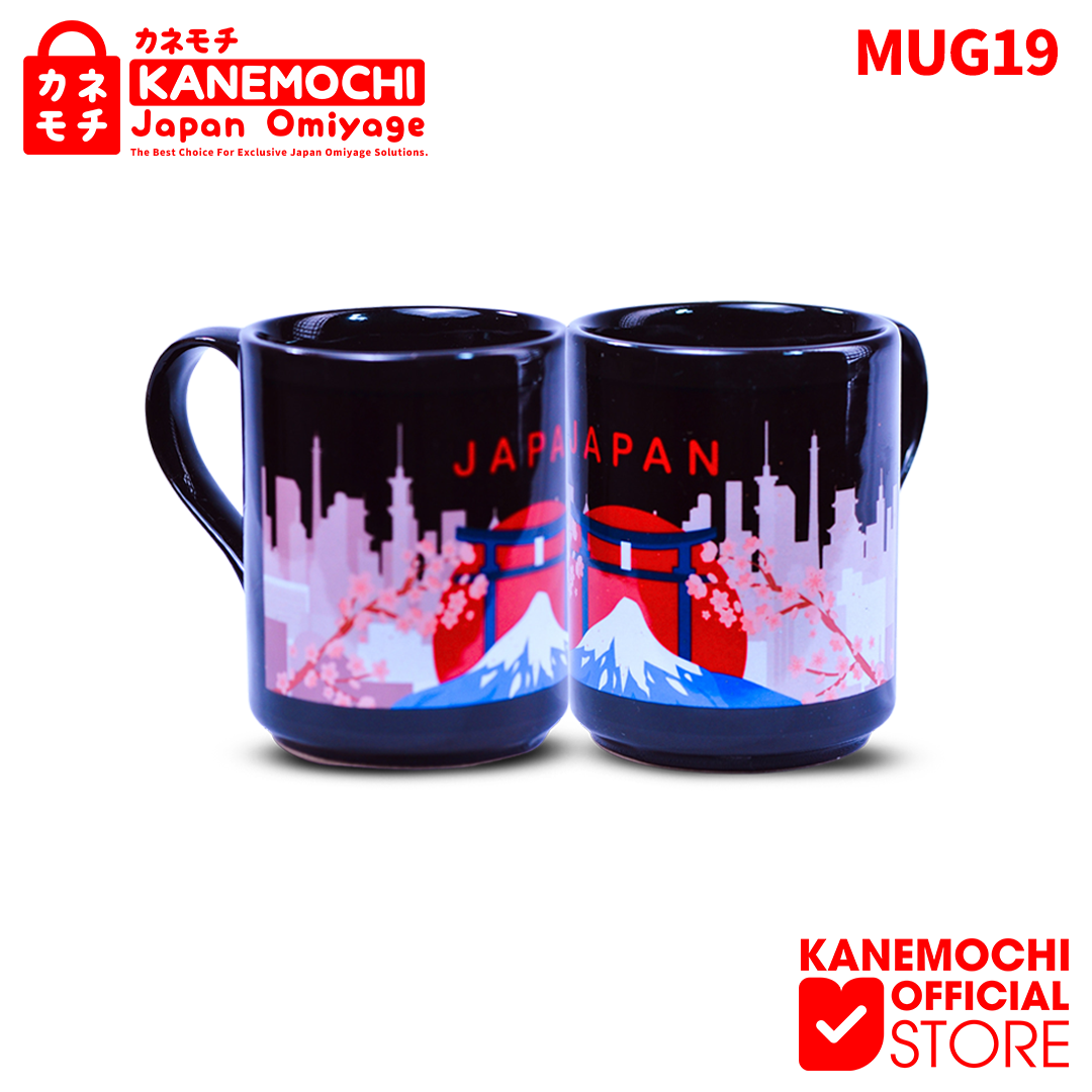 Varian FUJIYAMA dari KANEMOCHI MUG KERAMIK BLACK SOUVENIR GELAS KHAS JE...