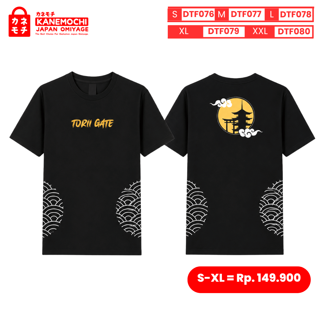 Varian DTF TORII GATE (BLACK) = S dari MASTERPIECE COLLECTION TEE TORII GATE (BLACK)-KAOS...