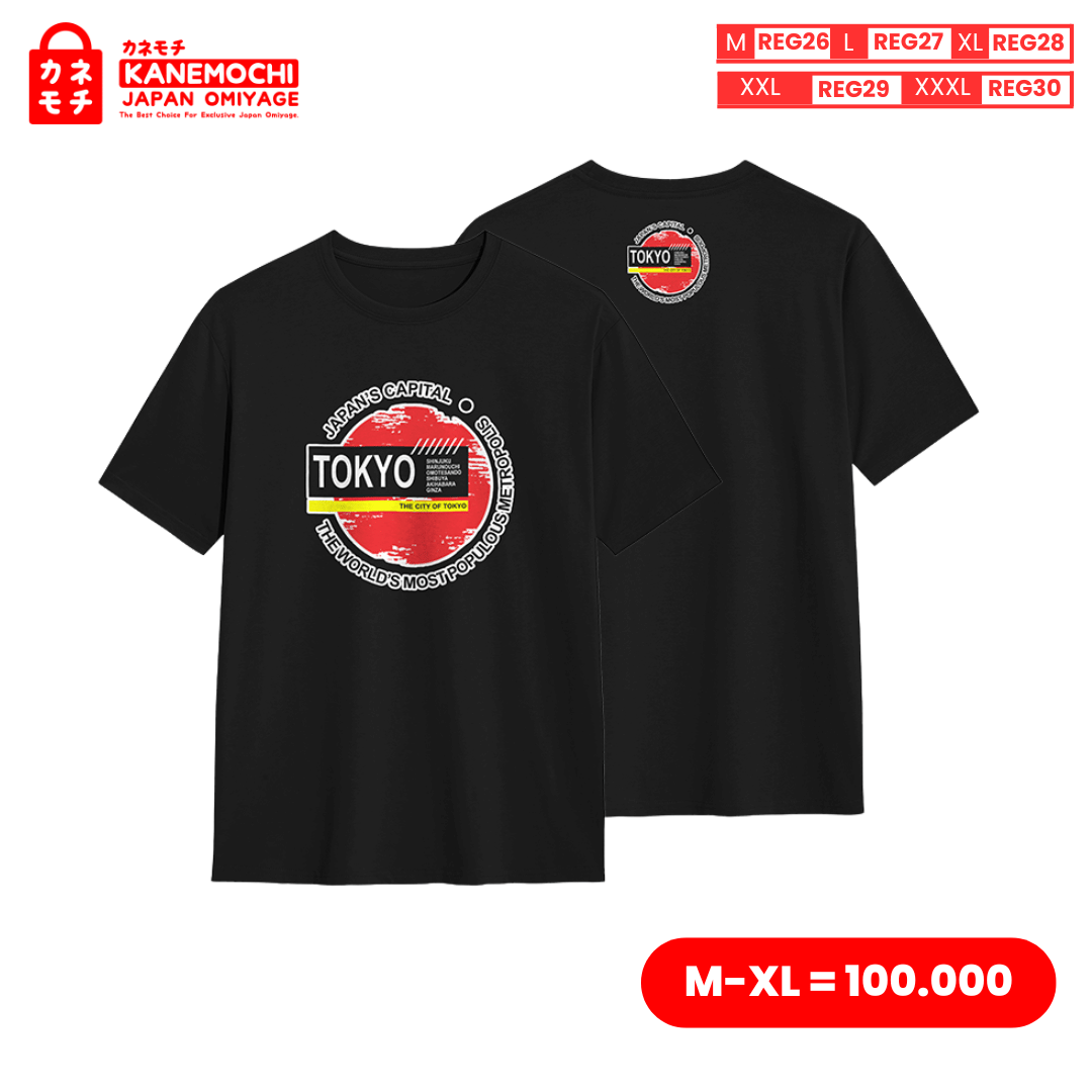 Varian KAOS HITAM JAPAN CAPITAL = XXL dari Japanese Signature Tee Onyx Edition Nyaman Unik At...