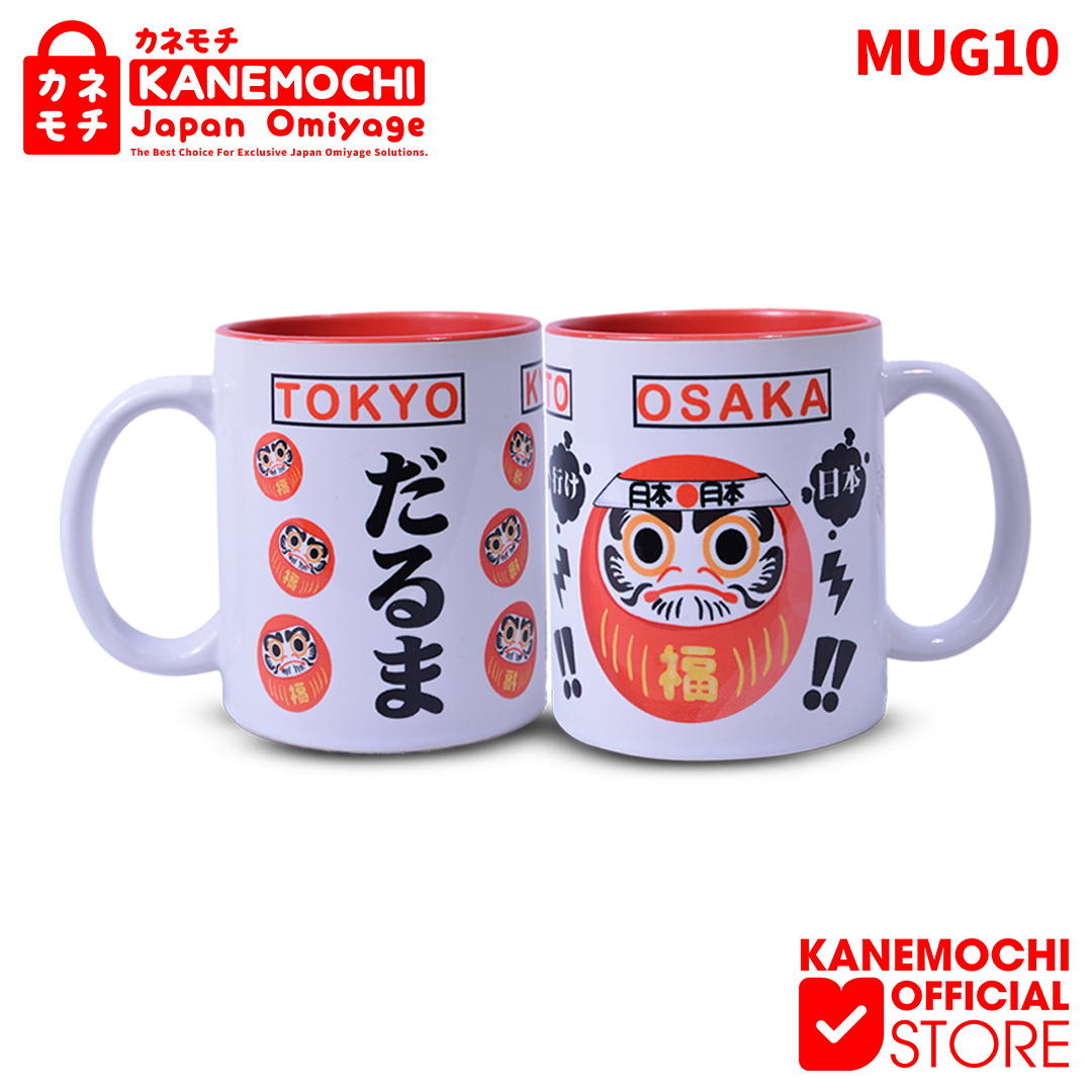 Varian DARUMA dari KANEMOCHI MUG KERAMIK WHITE SOUVENIR GELAS KHAS JE...