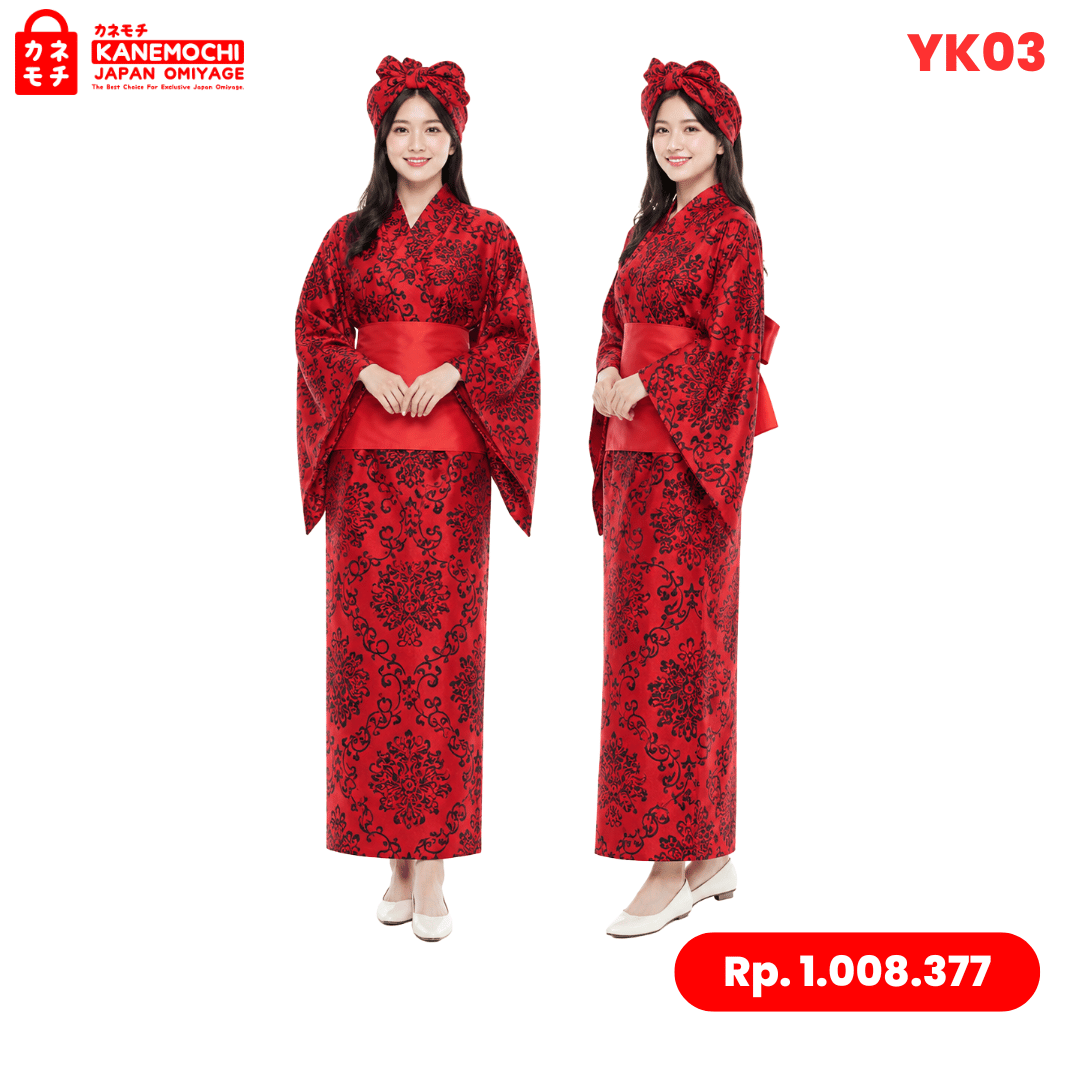 Varian RED dari KANEMOCHI YUKATA WANITA PREMIUM - YUKATA BAJU TRAD...