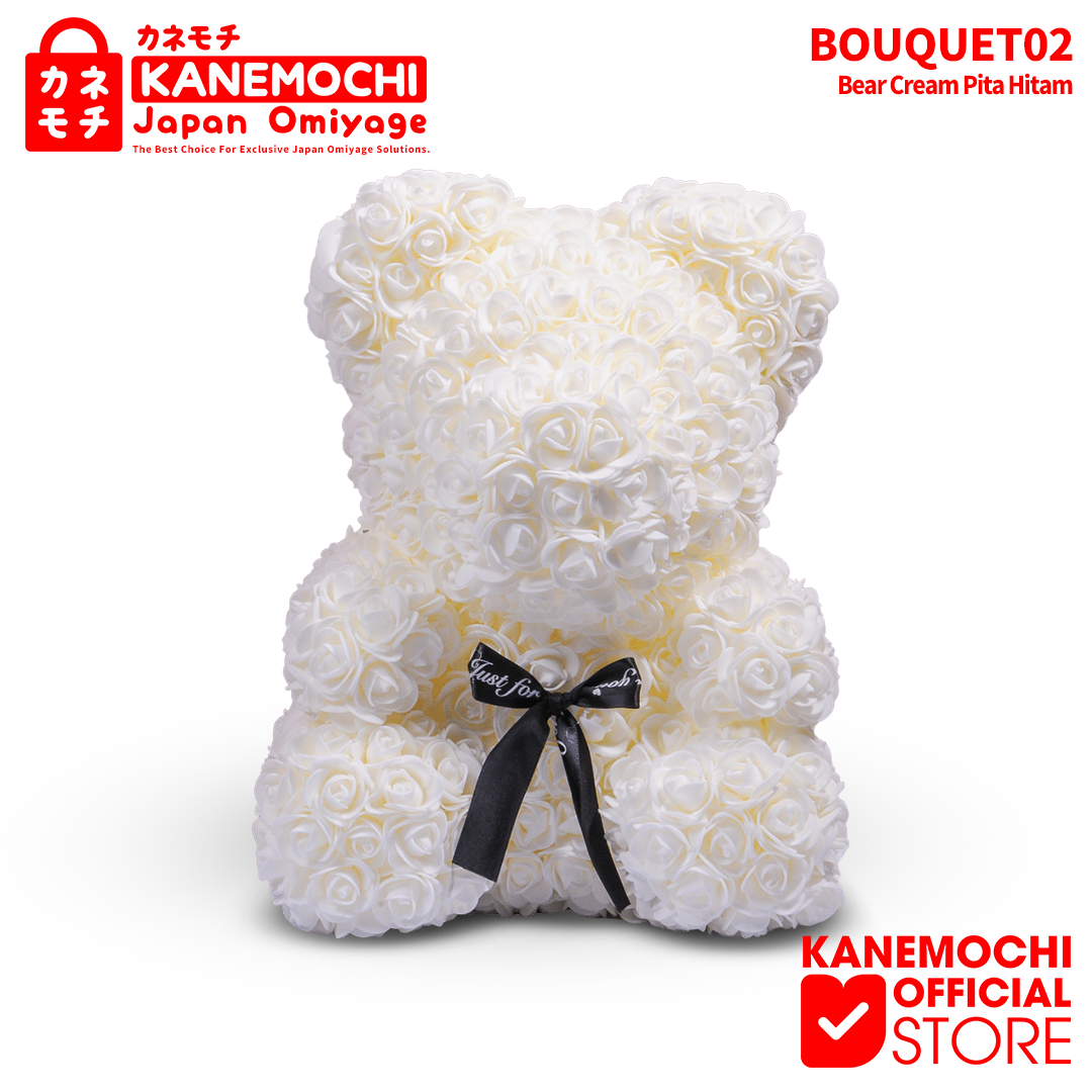 Varian TEDDY BEAR ROSE BUKET (VARIASI PITA) CREAM dari KANEMOCHI TEDDY BEAR ROSE BOUQUET - KANEMOCHI TEDD...
