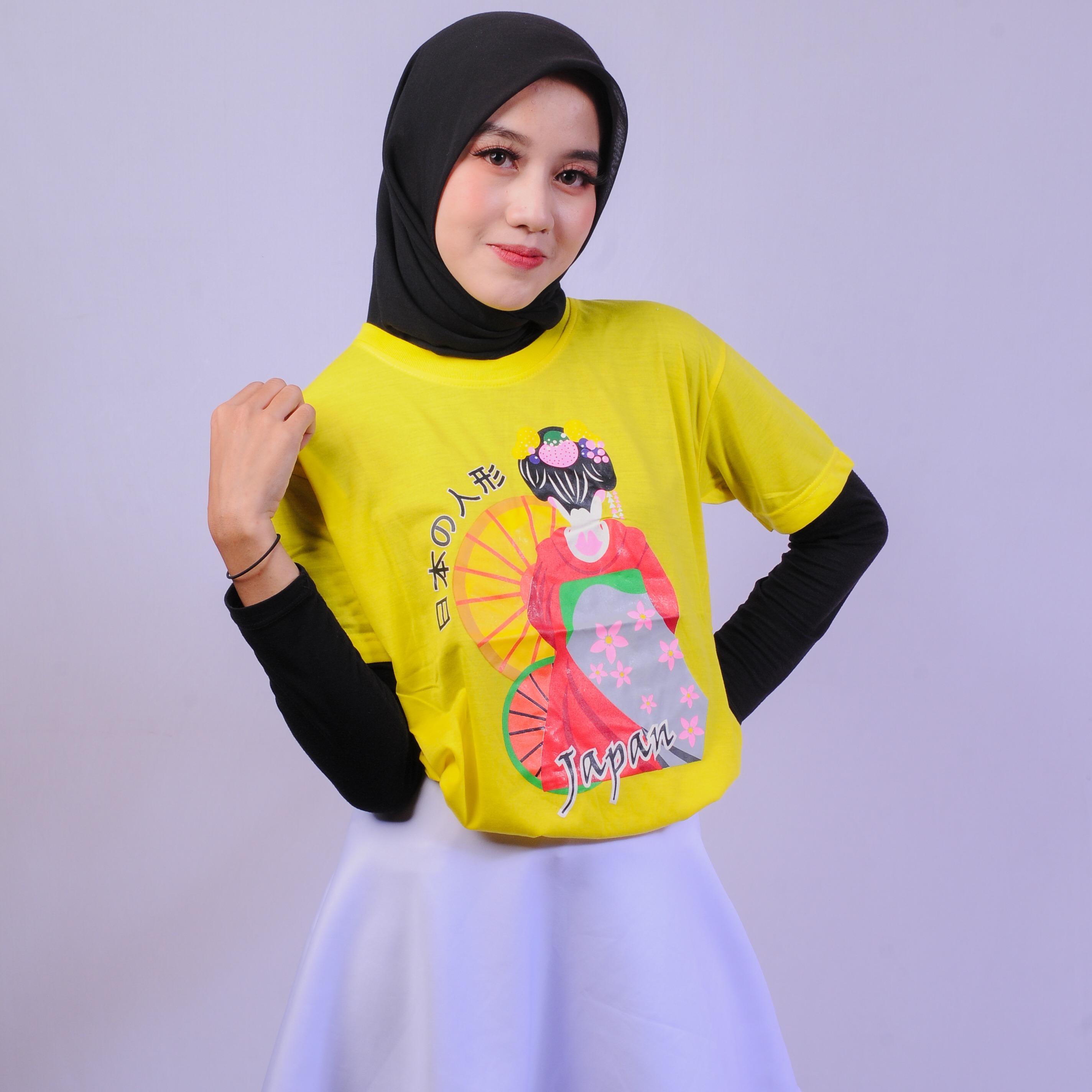 Varian KAOS YELLOW-01Y GEISHA dari KANEMOCHI T-SHIRT - KAOS REGULER MOTIF JAPAN - KAO...