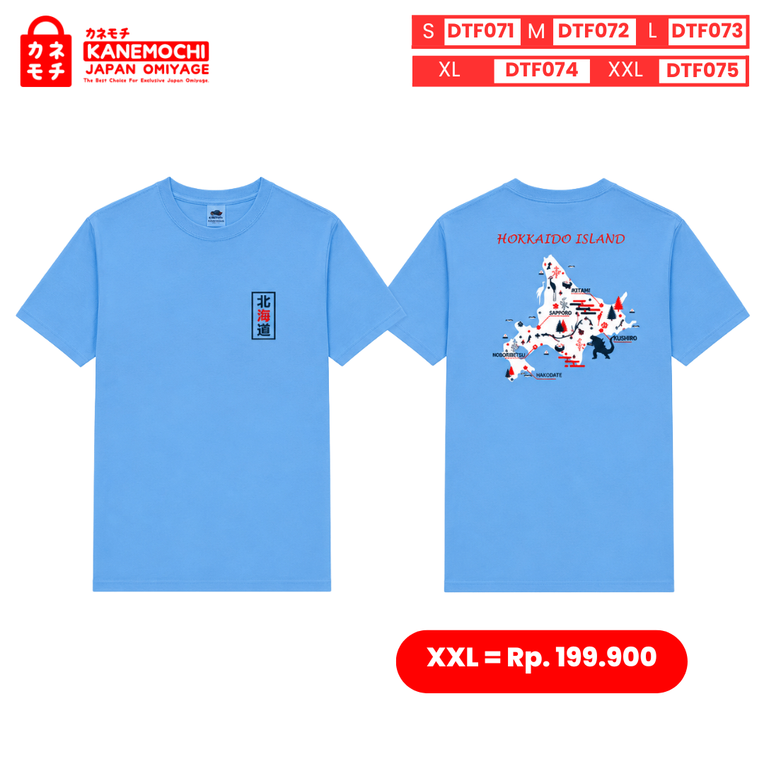 Varian DTF HOKKAIDO ISLAND (BLUE = L dari MASTERPIECE COLLECTION TEE HOKKAIDO ISLAND (BLUE)...