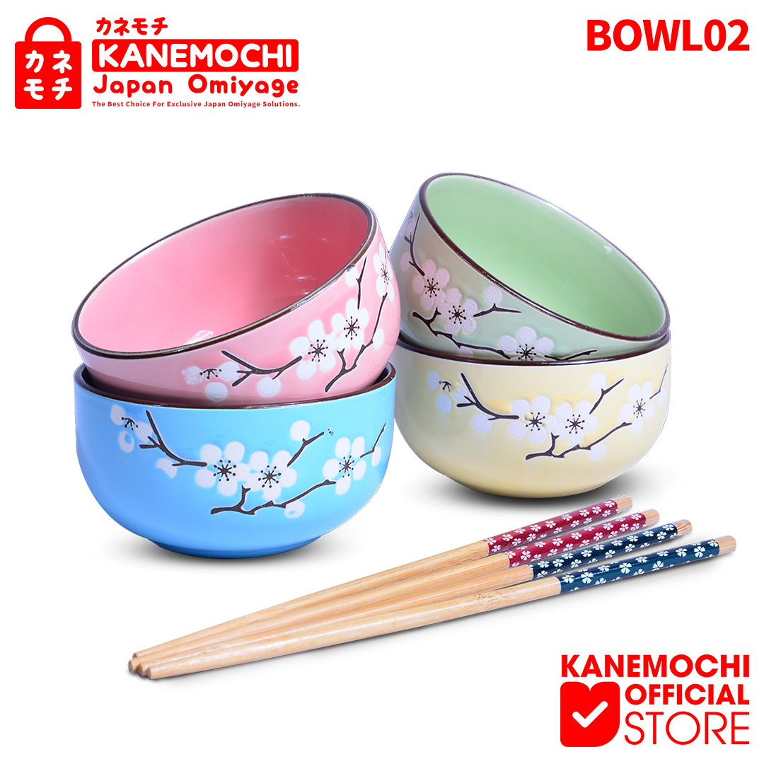Varian ISI 4 PCS dari KANEMOCHI BOWL - KANEMOCHI MANGKUK KERAMIK KHAS JE...
