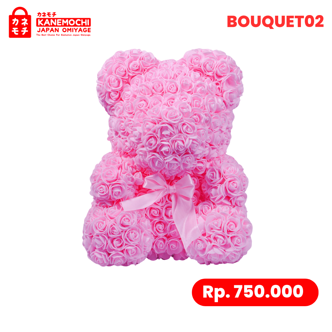 Varian TEDDY BEAR ROSE BUKET (VARIASI PITA) BABY PINK dari Kyoto Signature Bouquet (VARIASI PITA) - SURPRISE...