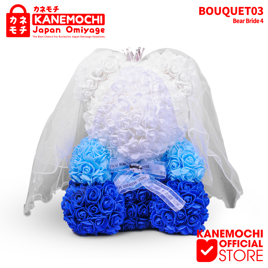 Varian TEDDY BEAR ROSE BUKET (VARIASI PENGANTIN) WHITE&BLUE dari KANEMOCHI TEDDY BEAR ROSE BOUQUET - KANEMOCHI TEDD...
