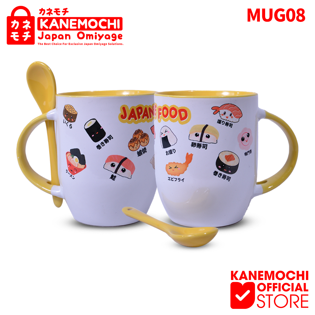 Varian JAPANESE FOOD dari KANEMOCHI MUG KERAMIK + SENDOK (SET)- SOUVENIR PRE...