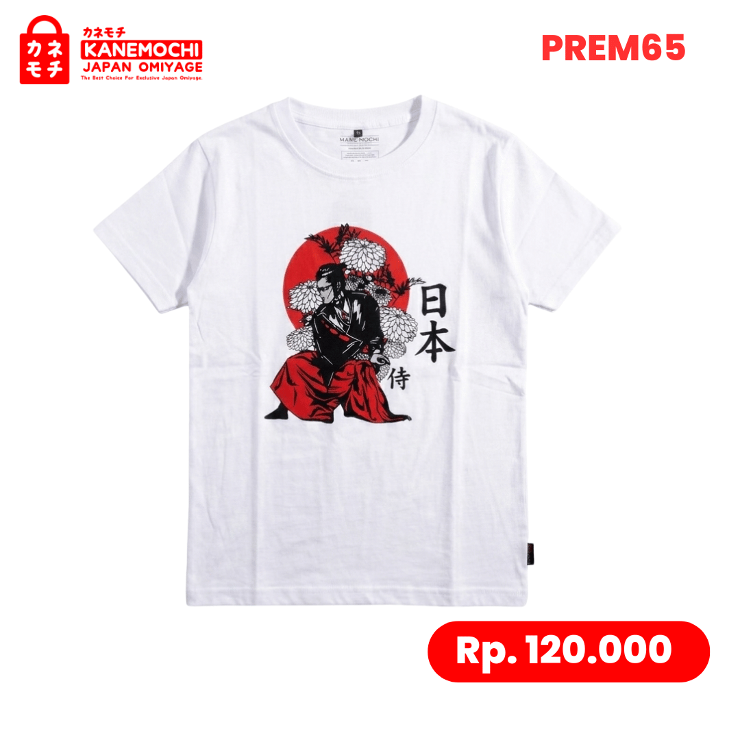 Varian KAOS PREMIUM SAMURAI (WHITE) dari KANEMOCHI T-SHIRT - KANEMOCHI KAOS PREMIUM MOTIF S...