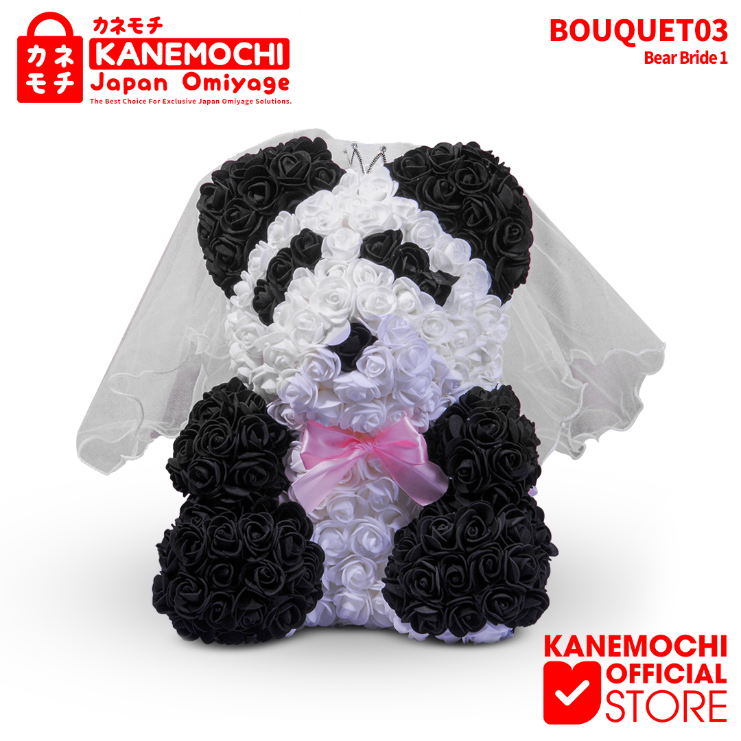 Varian TEDDY BEAR ROSE BUKET (VARIASI PENGANTIN) BLACK&WHITE dari KANEMOCHI TEDDY BEAR ROSE BOUQUET - KANEMOCHI TEDD...