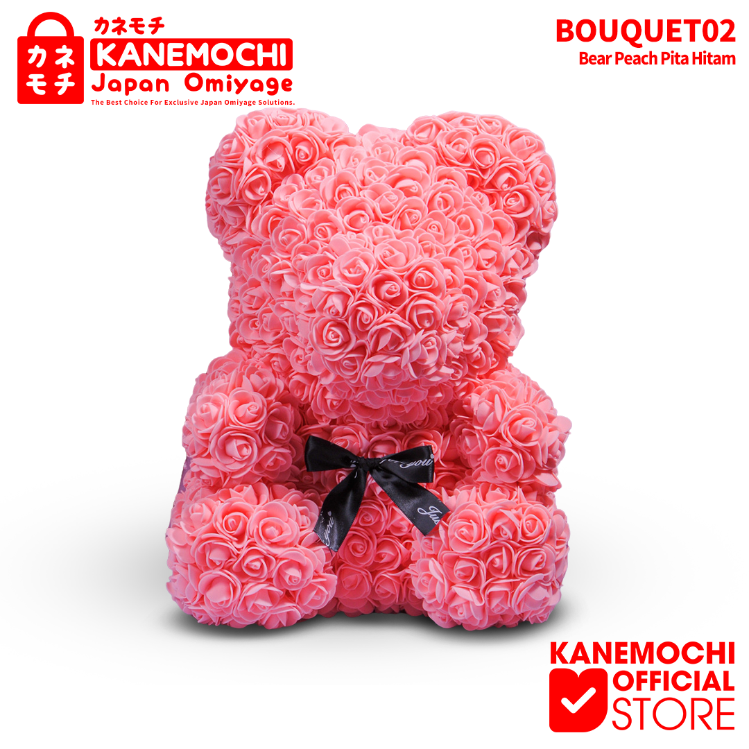 Varian TEDDY BEAR ROSE BUKET (VARIASI PITA) PEACH dari KANEMOCHI TEDDY BEAR ROSE BOUQUET - KANEMOCHI TEDD...
