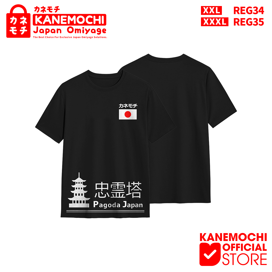 Varian KAOS HITAM PAGODA JAPAN = XXXL dari KANEMOCHI T-SHIRT - KAOS HITAM UNISEX MOTIF PAGODA...