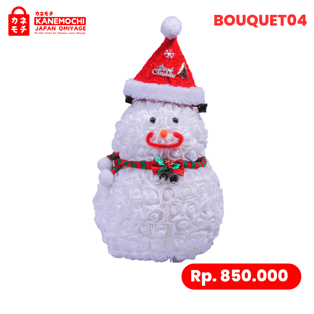 Varian TEDDY BEAR ROSE BUKET (VARIASI UNIQUE) SNOWMAN dari Tokyo Colorful Love Bouquet - Tokyo Christmas Blos...