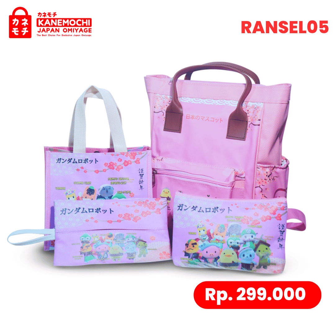 Varian JAPAN MASKOT PINK dari Premium Japanese Kawaii Backpack Set | Tas Sekolah...