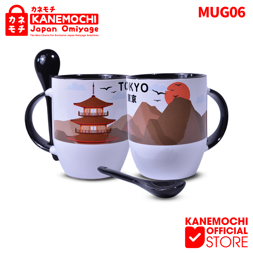 Varian TOKYO dari KANEMOCHI MUG KERAMIK + SENDOK (SET)- SOUVENIR PRE...