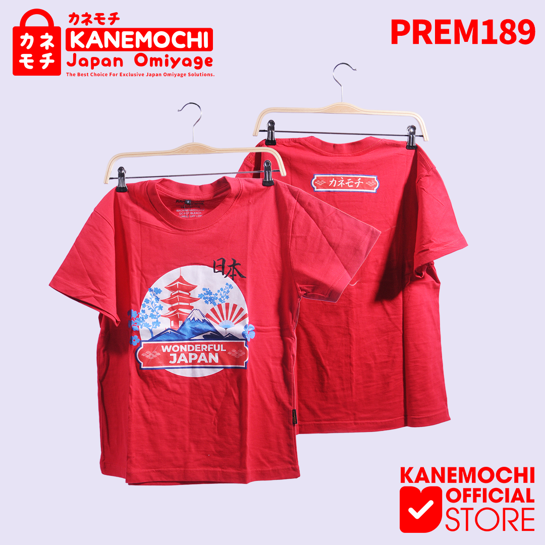 Varian KAOS PREMIUM WONDERFUL JAPAN ( RED )  dari KANEMOCHI T-SHIRT / KAOS PREMIUM MOTIF WONDERFUL J...