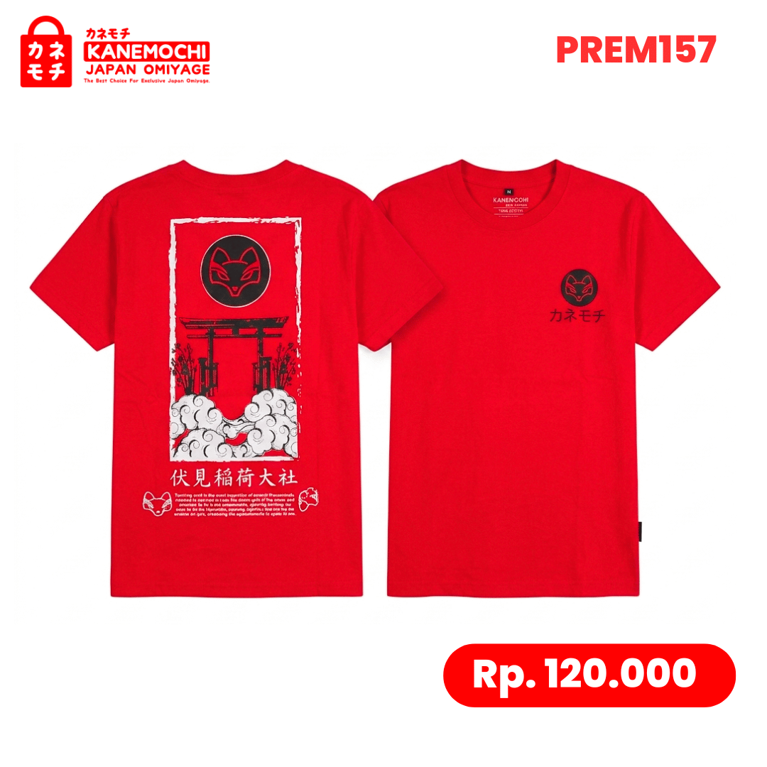 Varian KAOS PREMIUM KITSUNE & FUSHIMI INARI (RED) dari PRESTIGE COLLECTION TEE CRIMSON EDITION (RED) - KA...