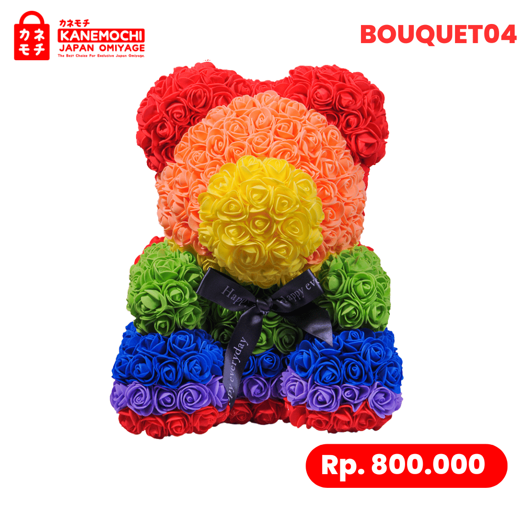 Varian TEDDY BEAR ROSE BUKET (VARIASI UNIQUE) RAINBOW 1 dari Tokyo Colorful Love Bouquet - Tokyo Christmas Blos...