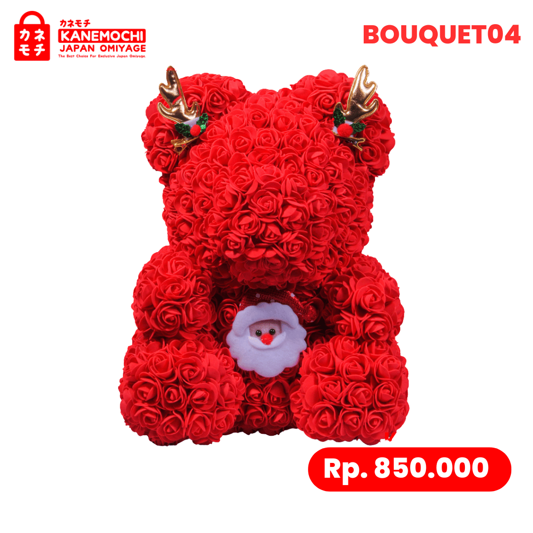 Varian TEDDY BEAR ROSE BUKET (VARIASI UNIQUE) CHRISTMAS RED dari Tokyo Colorful Love Bouquet - Tokyo Christmas Blos...