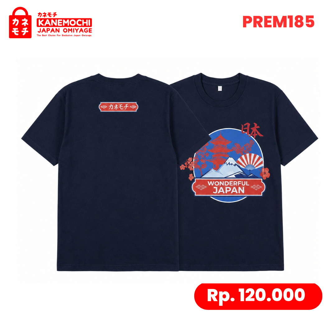 Varian KAOS PREMIUM WONDERFUL JAPAN ( NAVY ) dari PRESTIGE COLLECTION TEE MIDNIGHT EDITION (NAVY) -...
