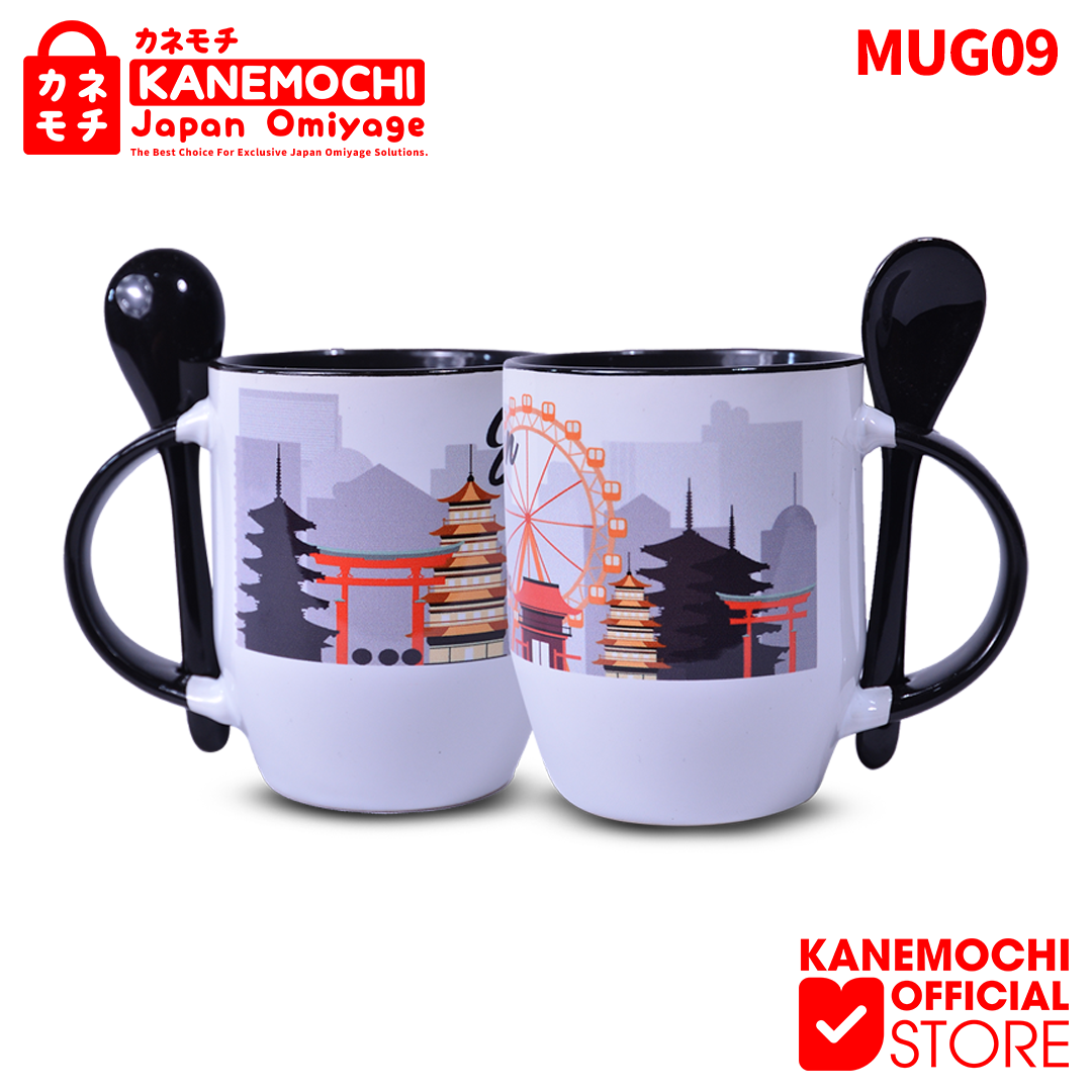 Varian JAPAN ICON dari KANEMOCHI MUG KERAMIK + SENDOK (SET)- SOUVENIR PRE...