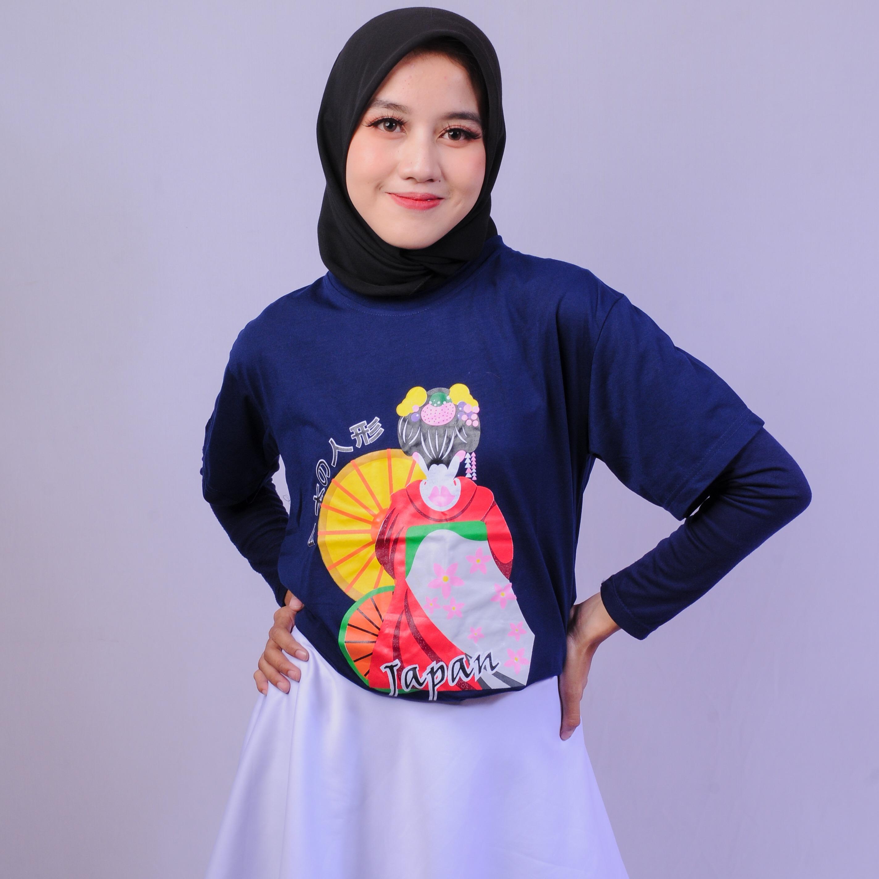 Varian KAOS BLUE NAVY-01BN GEISHA dari KANEMOCHI T-SHIRT - KAOS REGULER MOTIF JAPAN - KAO...