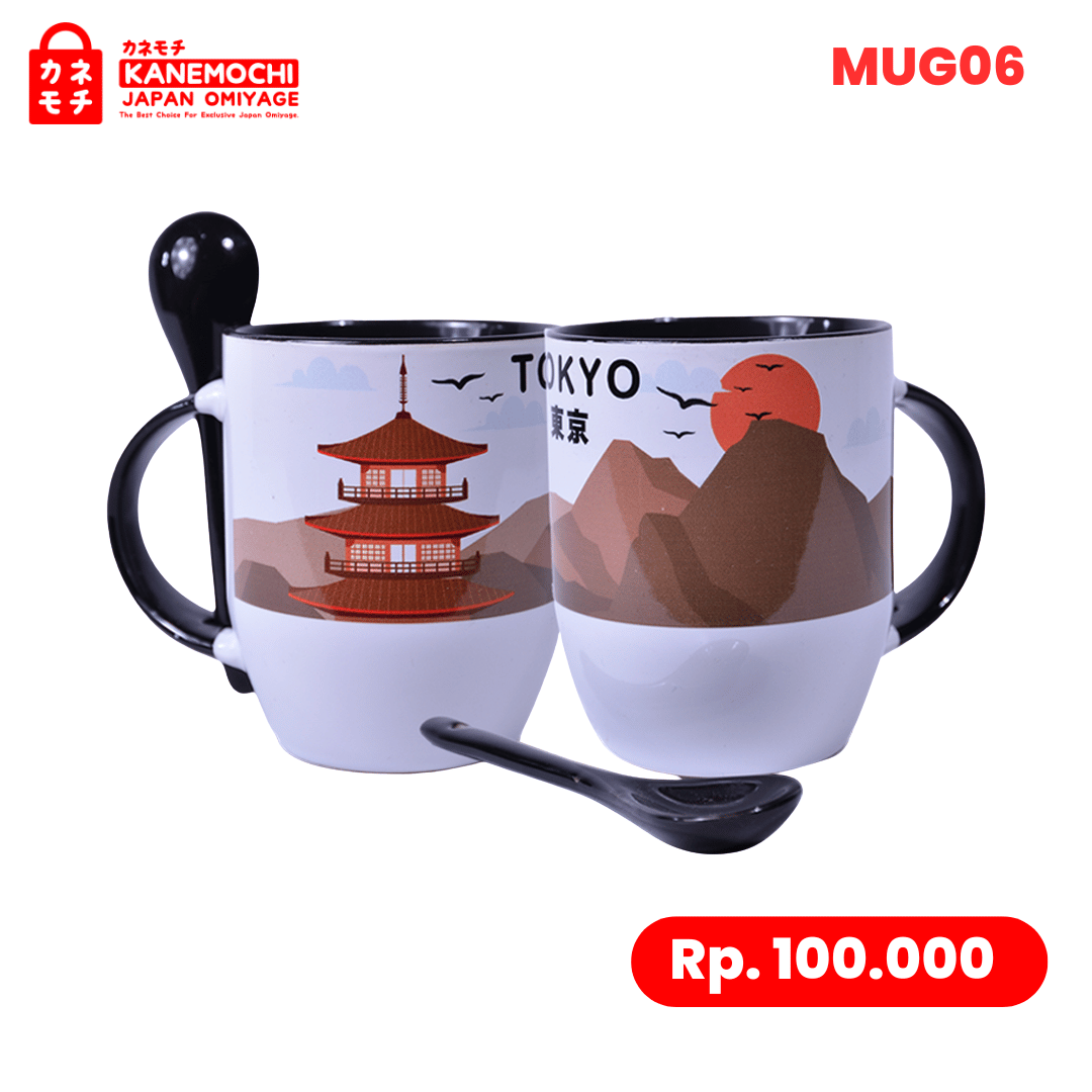 Varian TOKYO dari Kyoto Tea Ceremony Mug | Mug Keramik Set Sendok |...