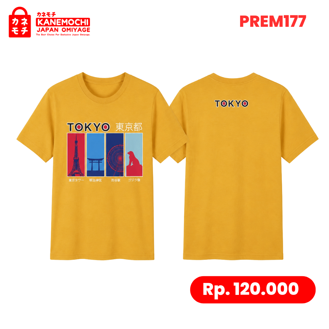 Varian KAOS PREMIUM NEON TOKYO(YELLOW) dari PRESTIGE COLLECTION TEE GOLD EDITION (YELLOW) - KA...