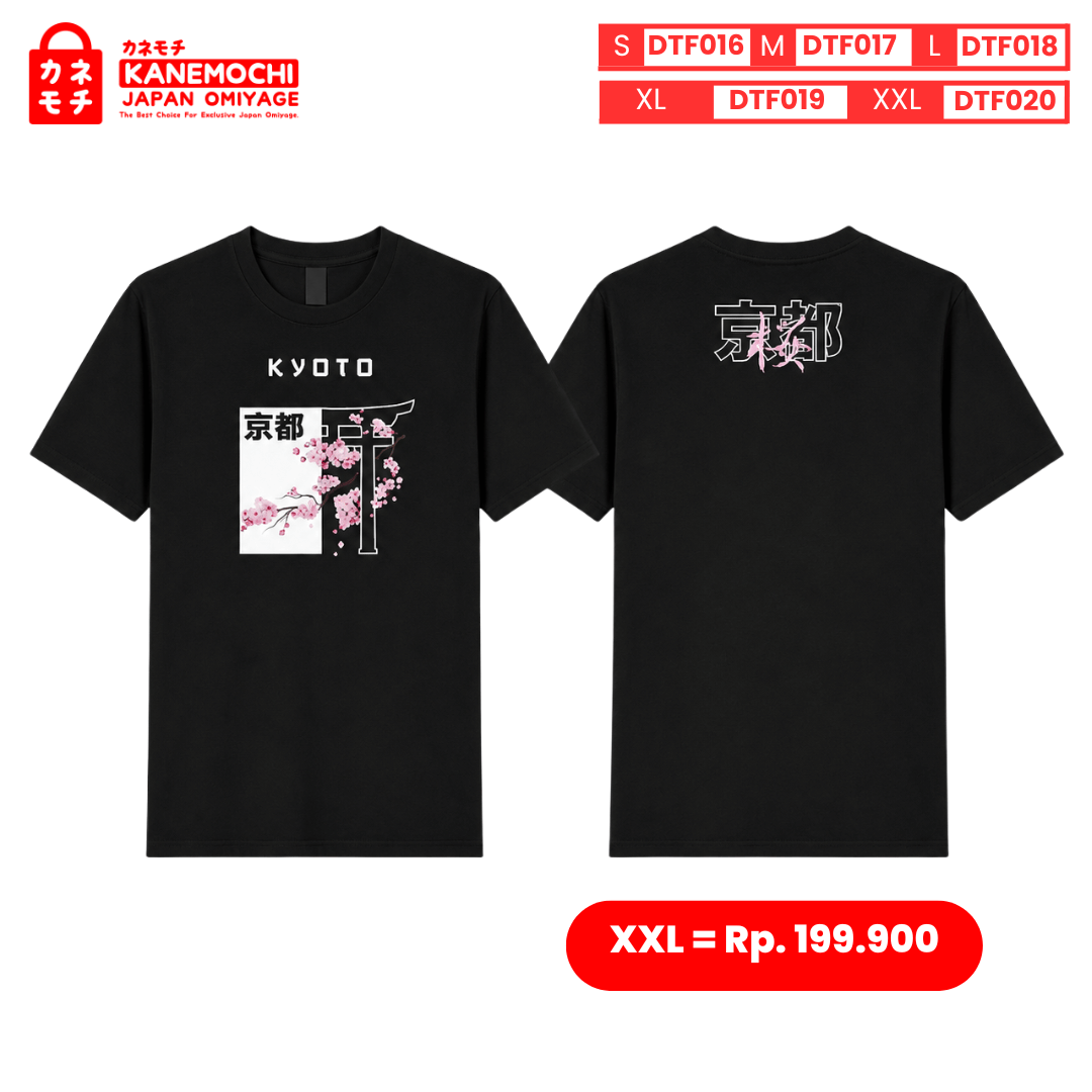 Varian DTF KYOTO = XXL dari MASTERPIECE COLLECTION TEE JAPAN LUXURY KYOTO (BLA...