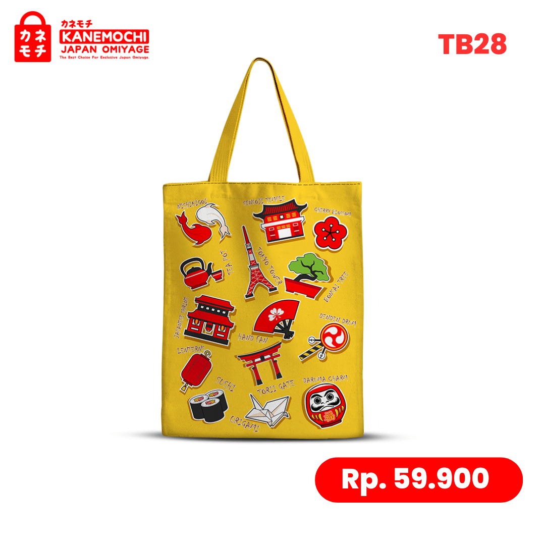 Varian ODOSAN YELLOW dari Japanese Lifestyle Tote Bag | Tas Jinjing Motif Je...