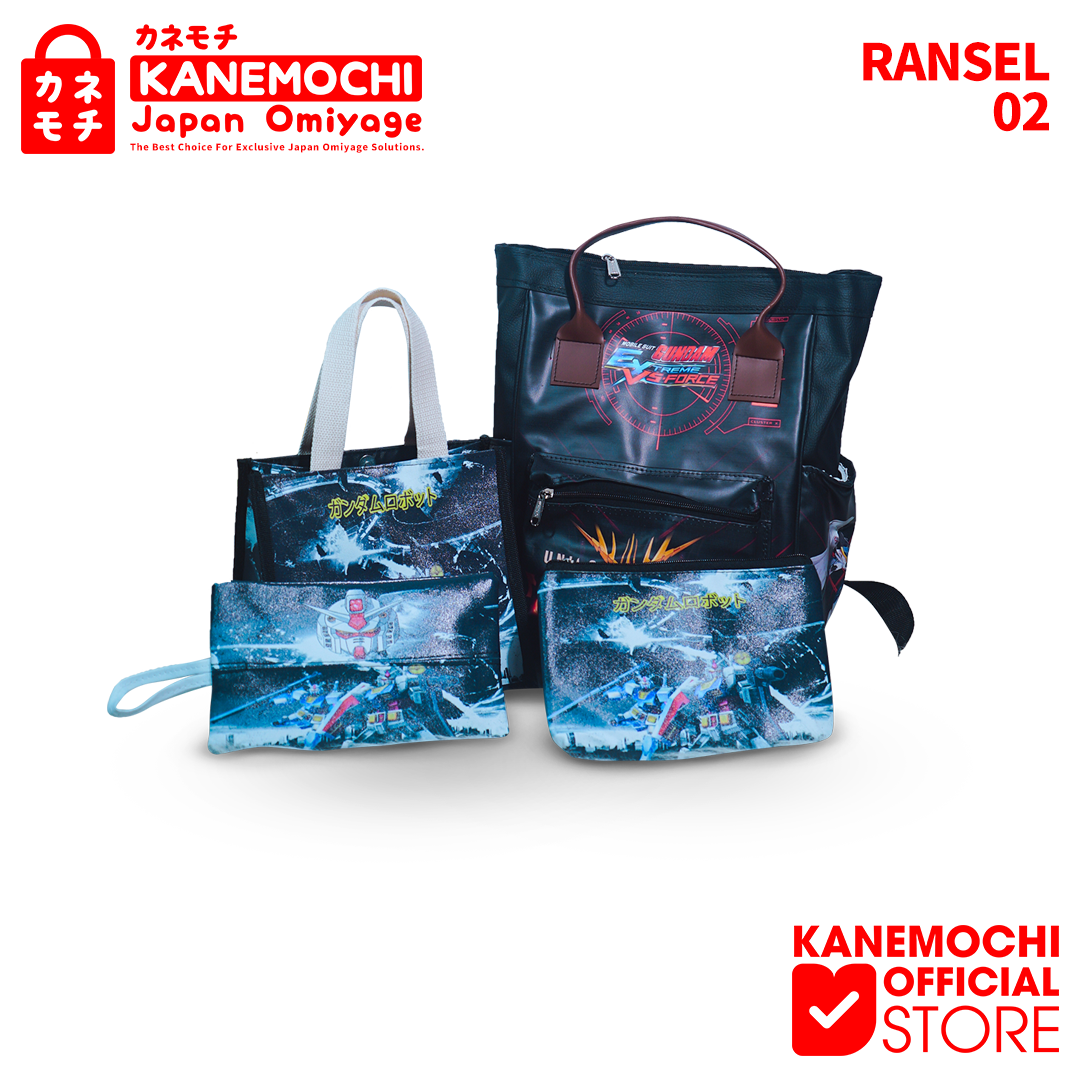 Varian GUNDAM JAPAN BLACK dari KANEMOCHI BAG / TAS RANSEL TAS SEKOLAH ANAK MOTIF...