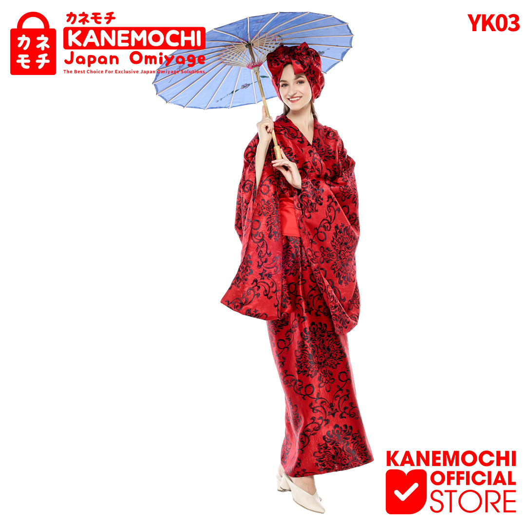 Varian RED dari KANEMOCHI YUKATA WANITA BLACKOUT - YUKATA BAJU TRA...
